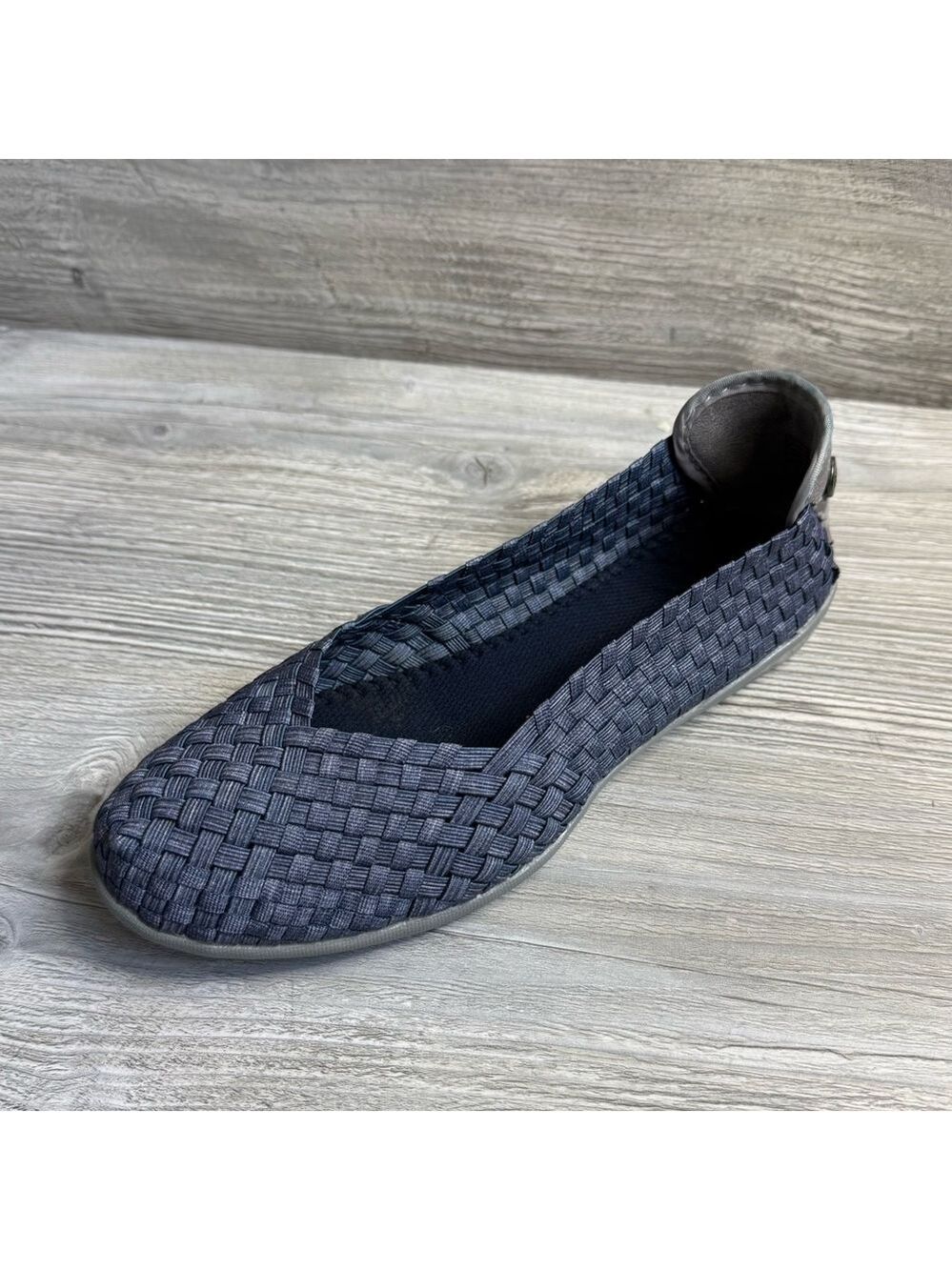 Bernie Mev. Women's Woven catwalk Slip-On Shoes denim blue colored size 37